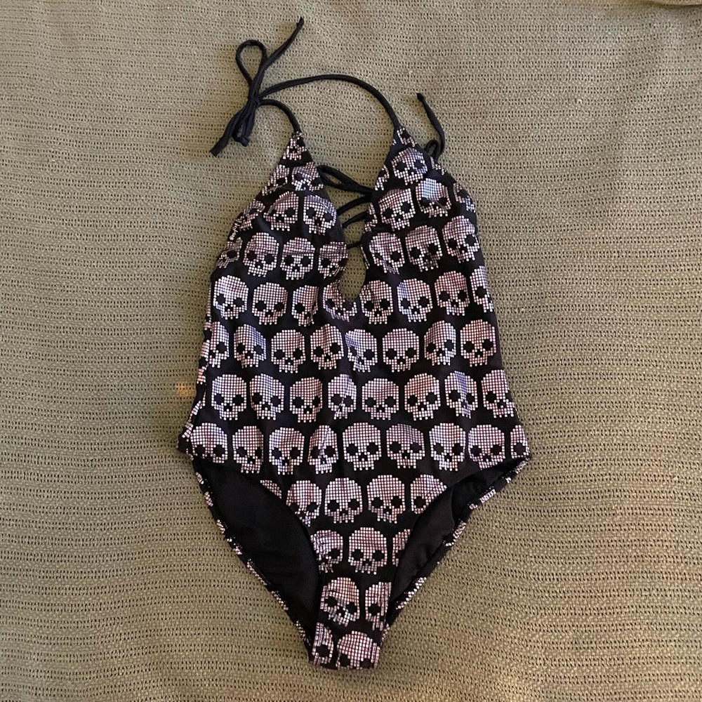 Skull one piece bathing suit